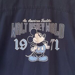 Walt Disney World 1971 Mickey Mouse Men’s Button Up Size Large Navy Blue